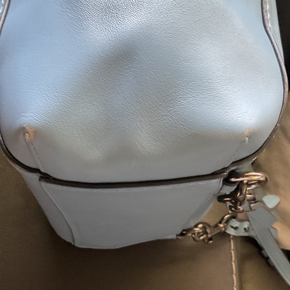 Coach Pale Blue Leather Turnlock Backpack - Picture 4 of 7